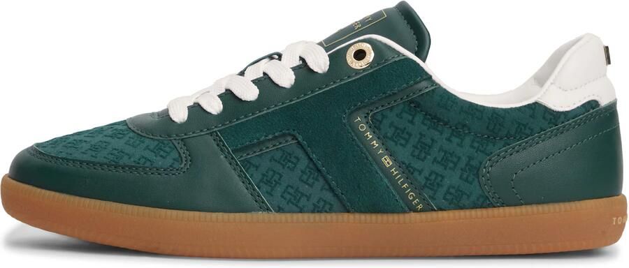 TOMMY HILFIGER Sneakers laag 'TRIBECA' donkergroen wit