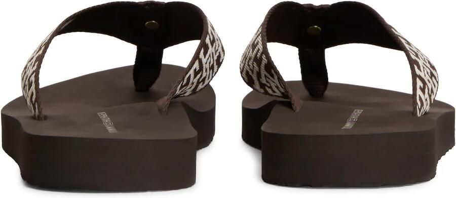 TOMMY HILFIGER Teenslipper chocoladebruin wit - Foto 3