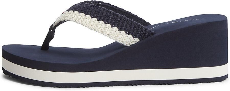 TOMMY HILFIGER Teenslipper marine wit