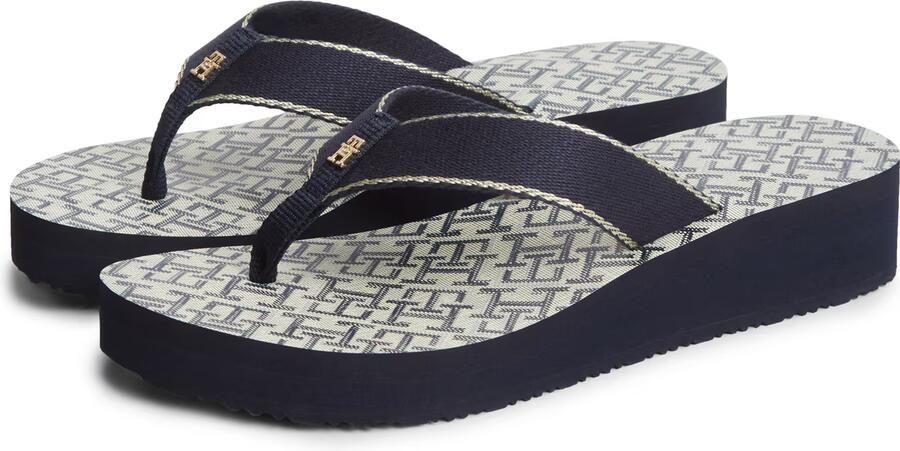 TOMMY HILFIGER Teenslipper navy goud - Foto 4