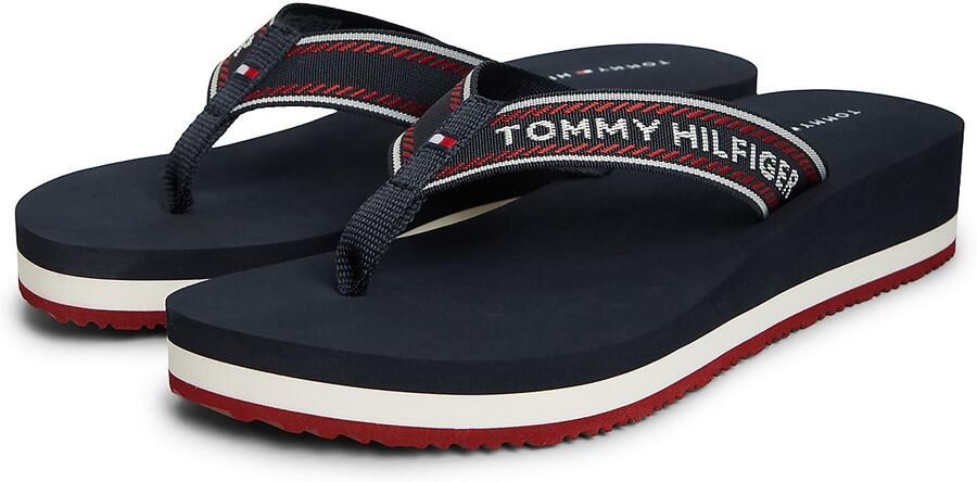 TOMMY HILFIGER Teenslipper navy rood wit - Foto 6