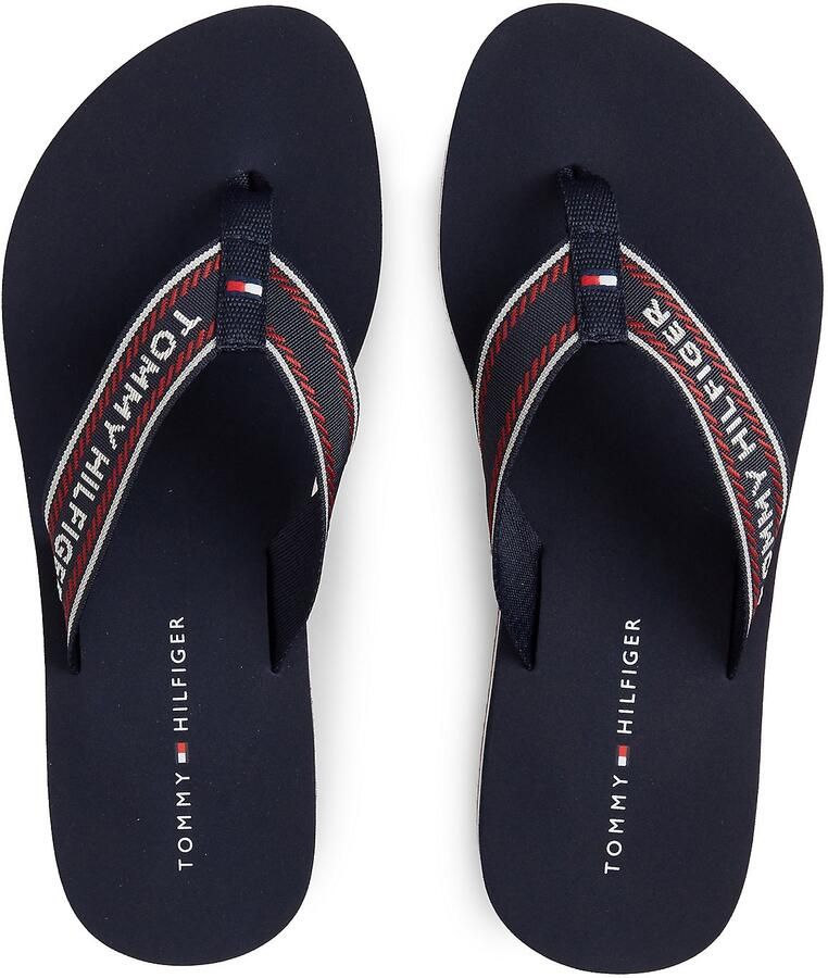 TOMMY HILFIGER Teenslipper navy rood wit - Foto 3
