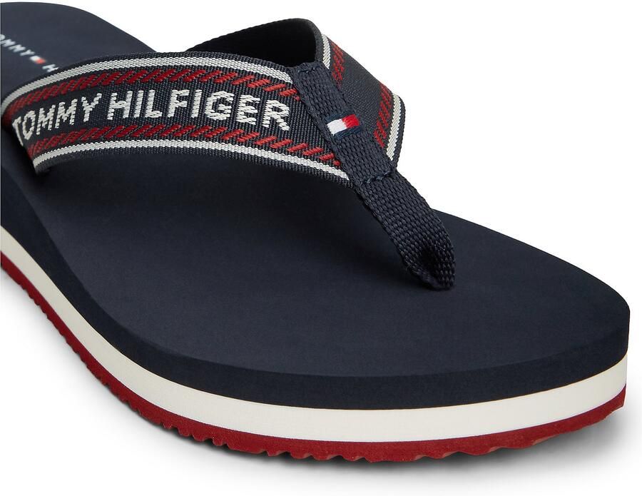 TOMMY HILFIGER Teenslipper navy rood wit - Foto 4