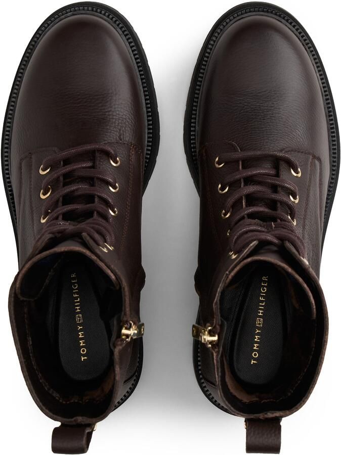 Tommy Hilfiger Veterschoenen TH PLAQUE PEBBLE LACE BOOT WARM blokhak veterenkellaars met th-sier element op de hiel - Foto 6