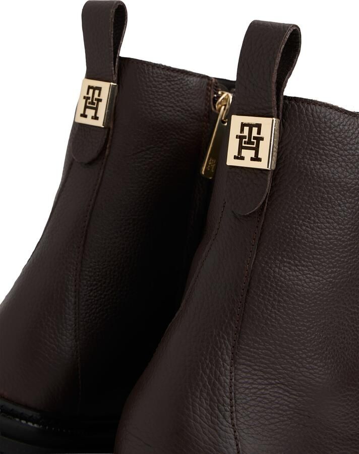 Tommy Hilfiger Veterschoenen TH PLAQUE PEBBLE LACE BOOT WARM blokhak veterenkellaars met th-sier element op de hiel - Foto 5
