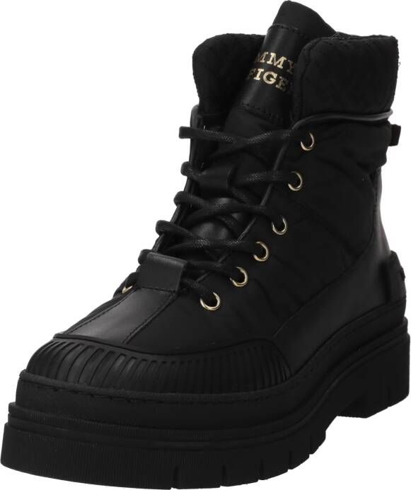 Tommy Hilfiger Zwarte Monogram Outdoor Enkellaarzen Black Dames