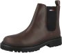 Tommy Jeans Bruine Leren Chelsea Booties Brown Dames - Thumbnail 3