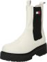 Tommy Hilfiger Witte Leren Chelsea Boots Platform - Thumbnail 2