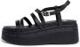 Tommy Jeans Strappy Wedge Sandalen Lente Zomer Collectie Black Dames - Thumbnail 2