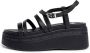 Tommy Jeans Strappy Wedge Sandalen Lente Zomer Collectie Black Dames - Thumbnail 3