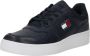 Tommy Hilfiger Retro Basket leren heren sneakers Blauw Uitneembare zool - Thumbnail 2
