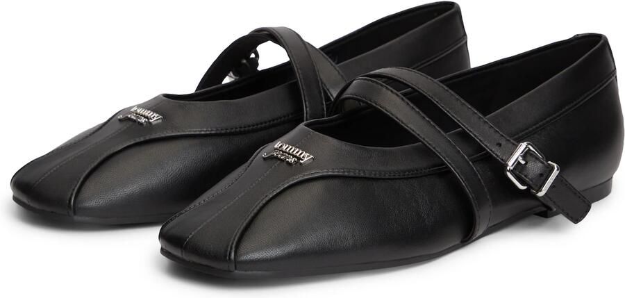 Tommy Jeans Ballerina met riempjes zwart - Foto 4