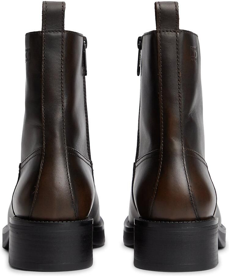 Tommy Jeans leren enkelboots zwart warm kaki - Foto 5
