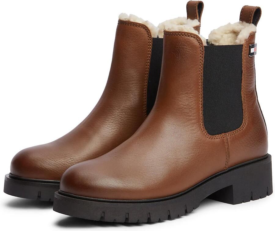 Tommy Jeans Chelsea boots roestbruin zwart - Foto 3