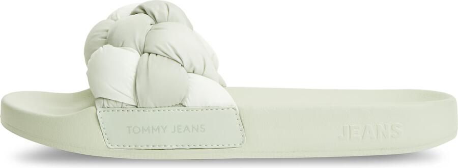 Tommy Jeans Muiltjes 'Embossed Braided Strap' lichtgroen