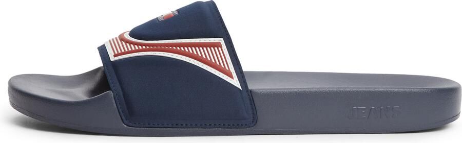 Tommy Jeans Muiltjes 'Logo Strap Pool' navy cranberry wit