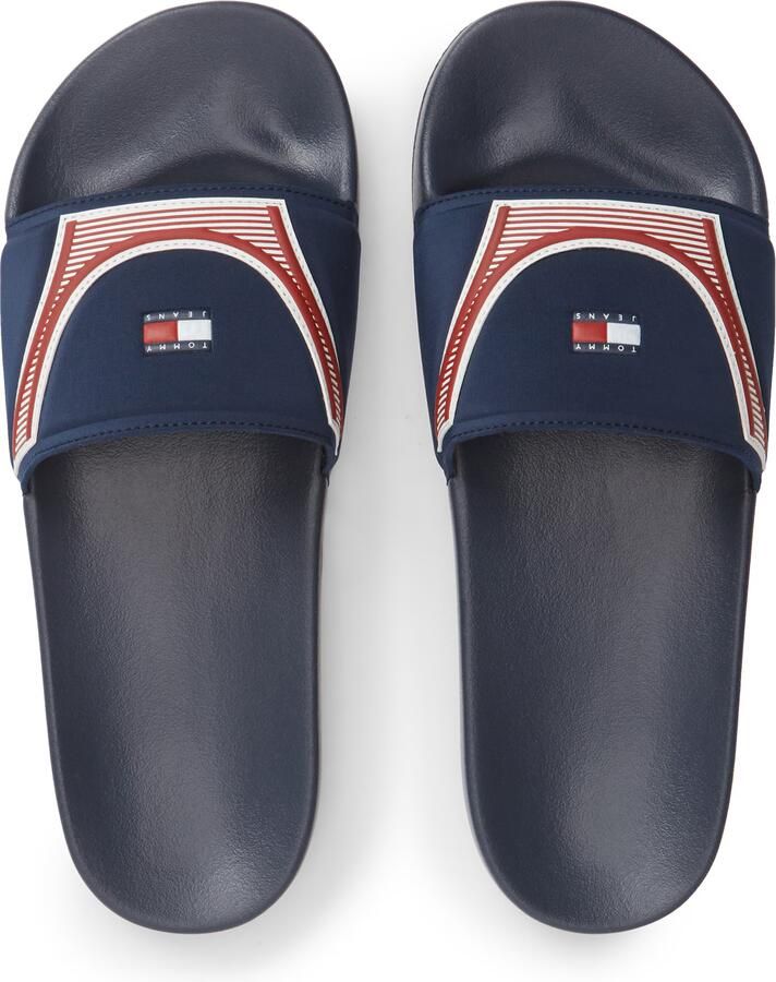 Tommy Jeans Muiltjes 'Logo Strap Pool' navy cranberry wit - Foto 2