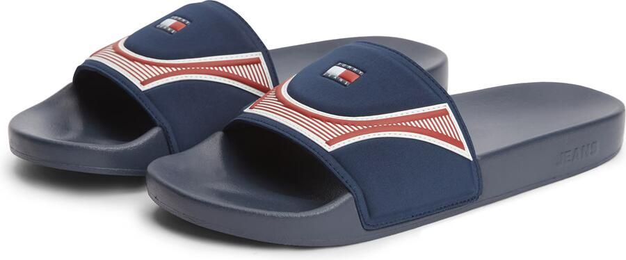 Tommy Jeans Muiltjes 'Logo Strap Pool' navy cranberry wit - Foto 5