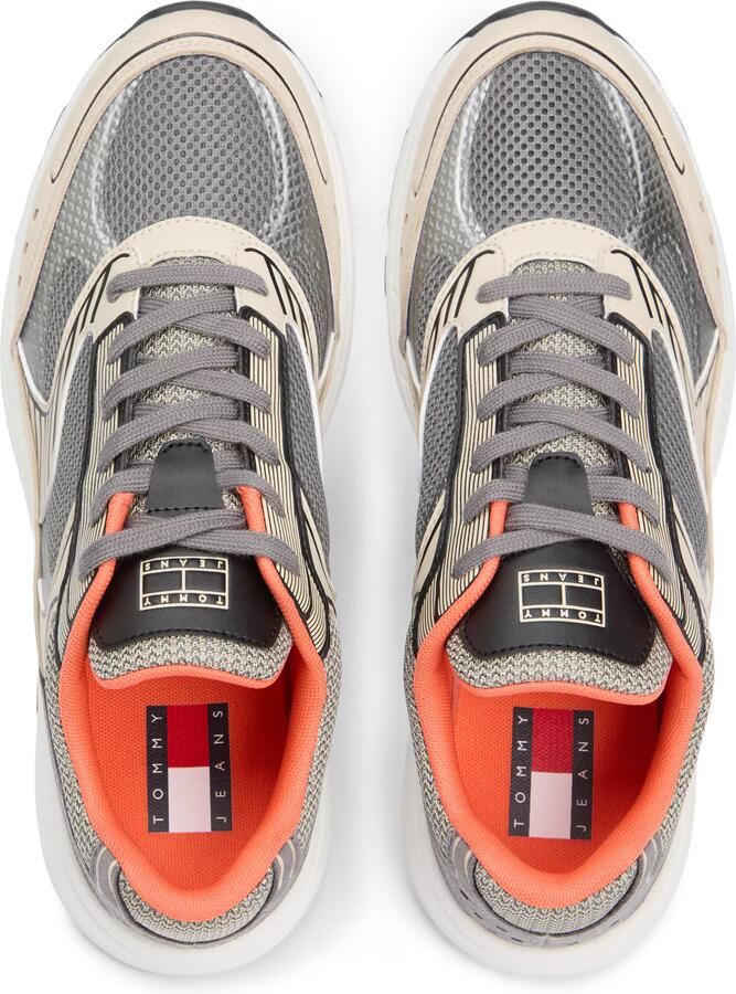 Tommy Jeans Sneakers laag 'ARCHIVE' beige donkergrijs neonoranje - Foto 4