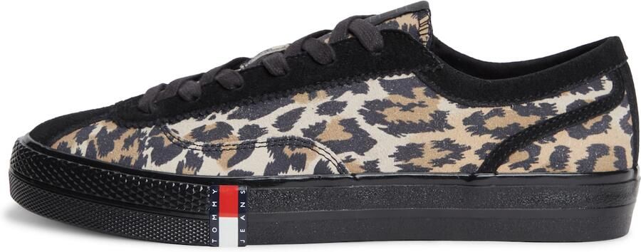 Tommy Jeans Sneakers laag 'ARCHIVE Y2K CHEETAH' lichtbeige brokaat zwart