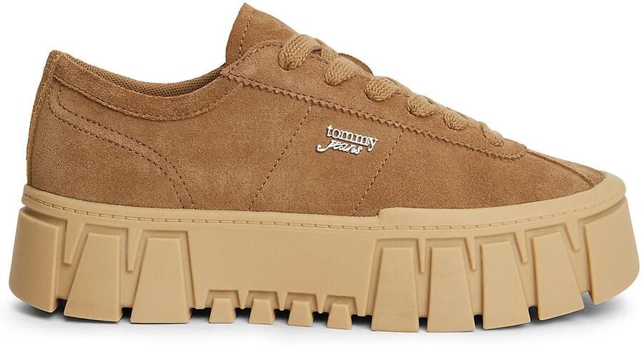 Tommy Jeans Sneakers van suède met plateauzool
