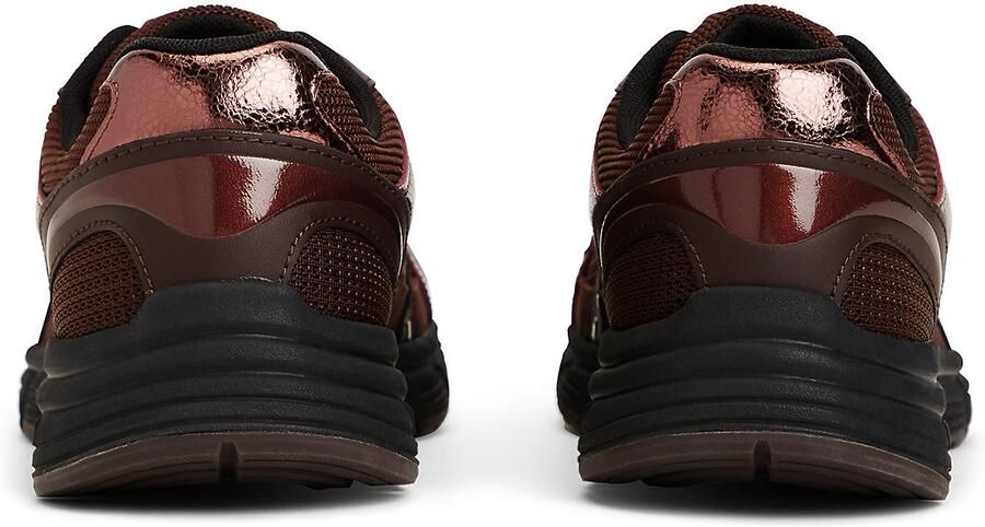 Tommy Jeans Sneakers laag chocoladebruin donkerbruin rood wit - Foto 6