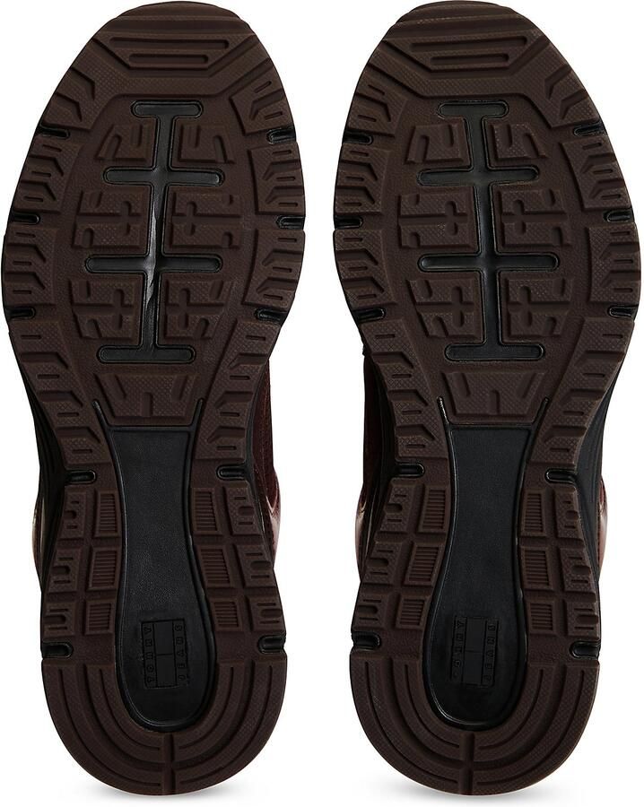 Tommy Jeans Sneakers laag chocoladebruin donkerbruin rood wit - Foto 2