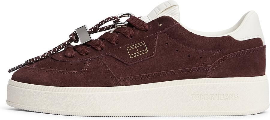 Tommy Jeans Sneakers laag chocoladebruin wit