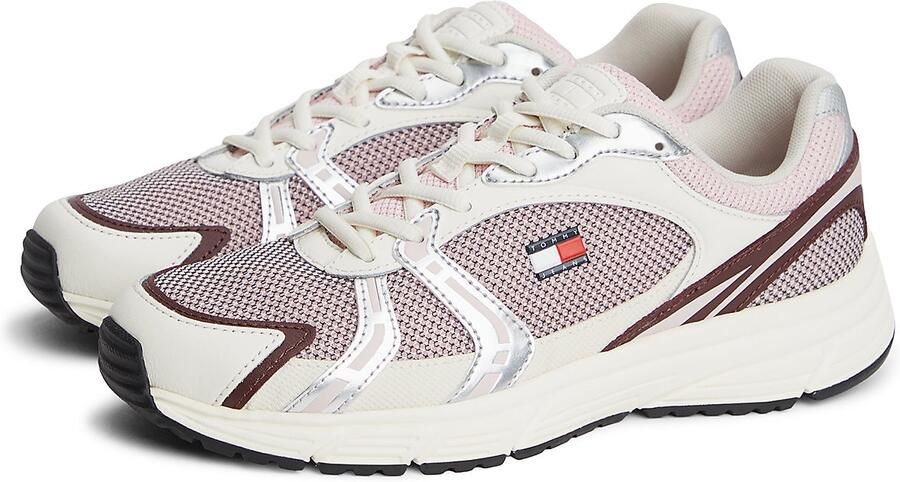 Tommy Jeans Sneakers laag ecru rosé bordeaux zilver - Foto 4