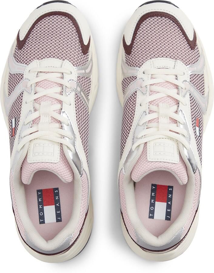 Tommy Jeans Sneakers laag ecru rosé bordeaux zilver - Foto 6
