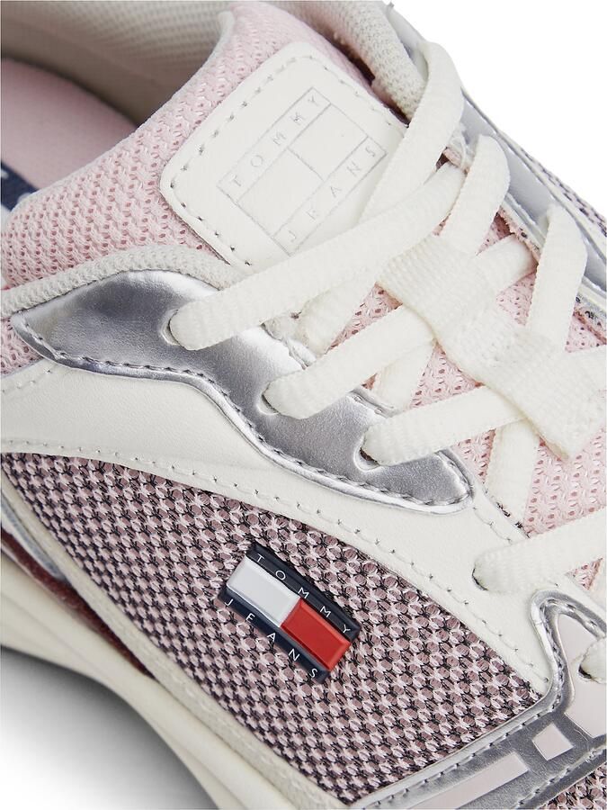Tommy Jeans Sneakers laag ecru rosé bordeaux zilver - Foto 7