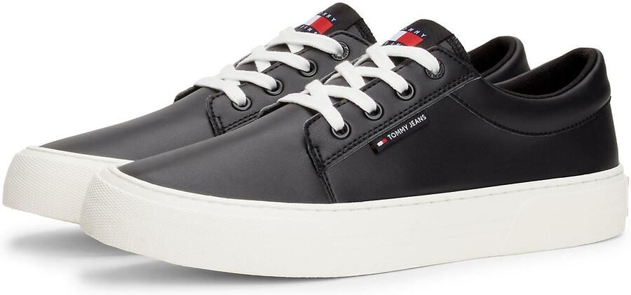 Tommy Jeans Zwarte PU Leren Skate Derby Sneakers Black Heren - Foto 6