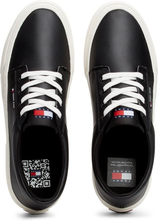 Tommy Jeans Zwarte PU Leren Skate Derby Sneakers Black Heren - Foto 4