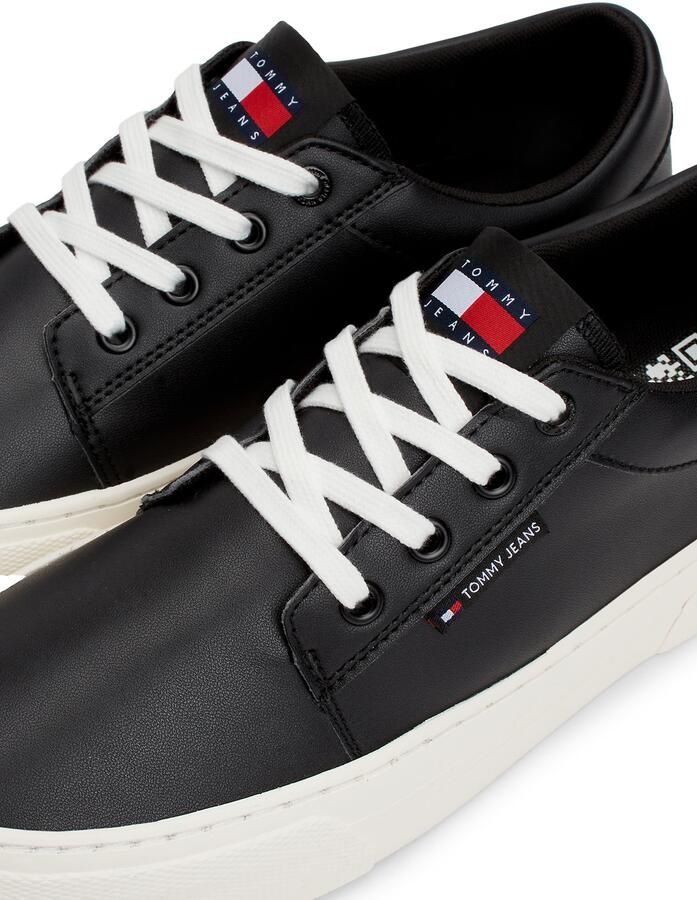 Tommy Jeans Zwarte PU Leren Skate Derby Sneakers Black Heren - Foto 2