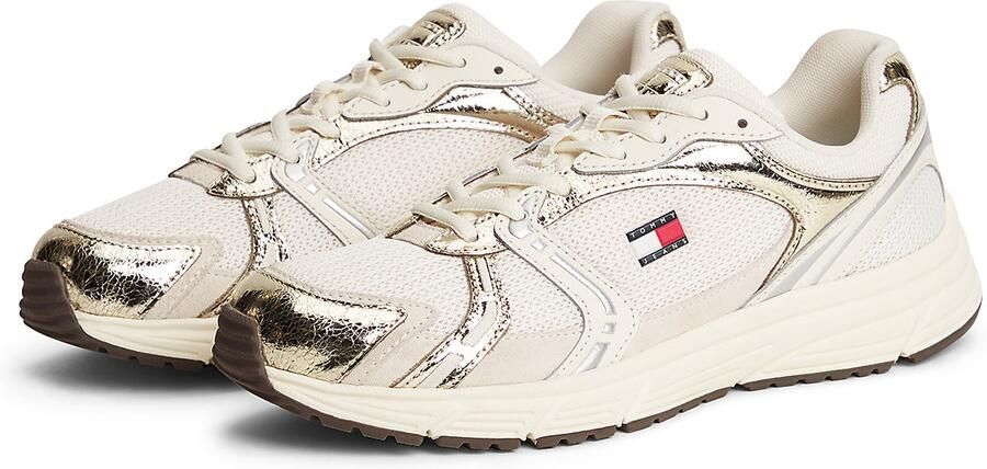 Tommy Jeans Sneakers laag ivoor goud zilver - Foto 6