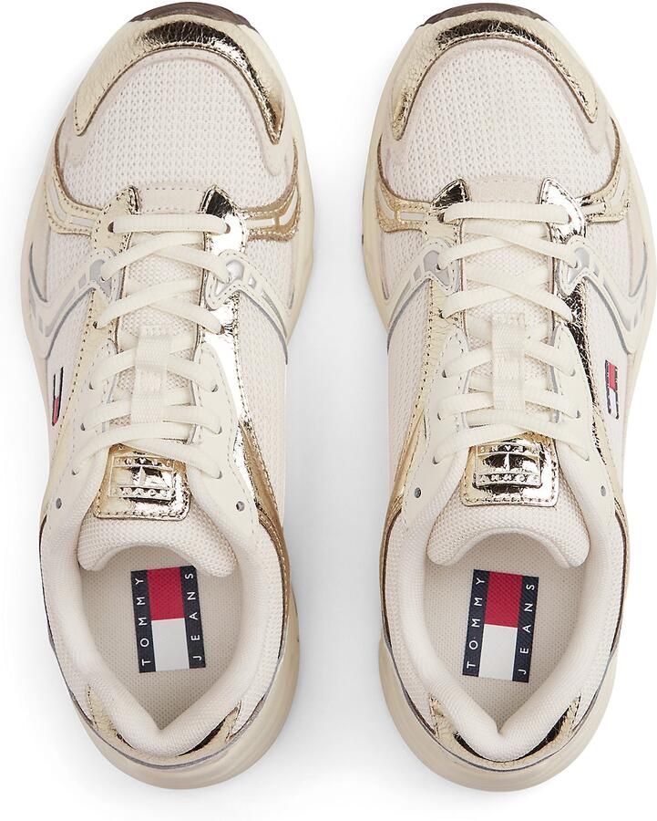 Tommy Jeans Sneakers laag ivoor goud zilver - Foto 3