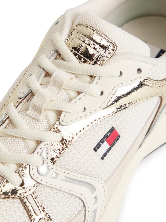 Tommy Jeans Sneakers laag ivoor goud zilver - Foto 4