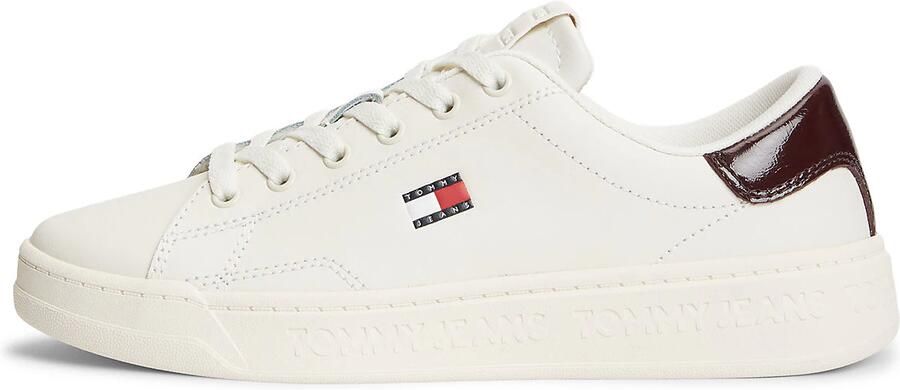 Tommy Jeans Sneakers laag lichtbeige donkerblauw donkerbruin rood - Foto 6