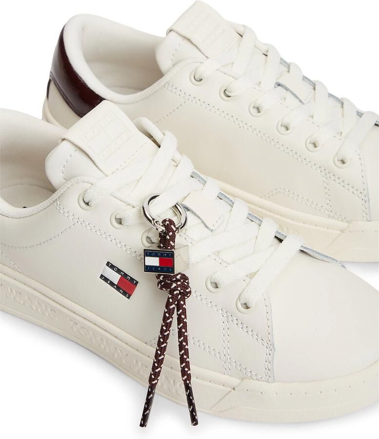 Tommy Jeans Sneakers laag lichtbeige donkerblauw donkerbruin rood - Foto 7