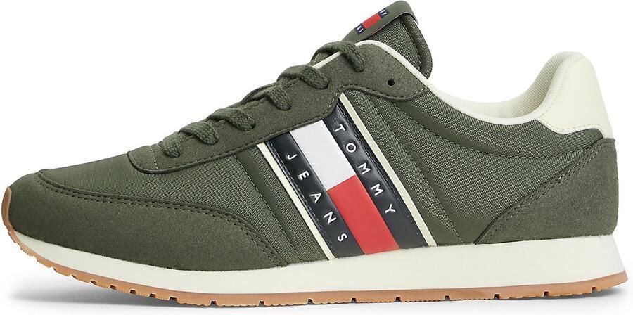 Tommy Jeans Sneakers hoog lichtbeige marine jade groen rood wit - Foto 2
