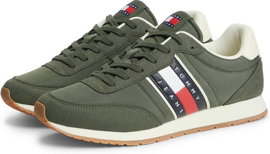 Tommy Jeans Sneakers hoog lichtbeige marine jade groen rood wit - Foto 7