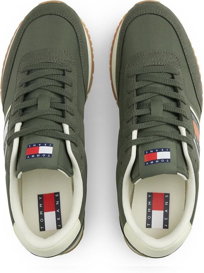 Tommy Jeans Sneakers hoog lichtbeige marine jade groen rood wit - Foto 5