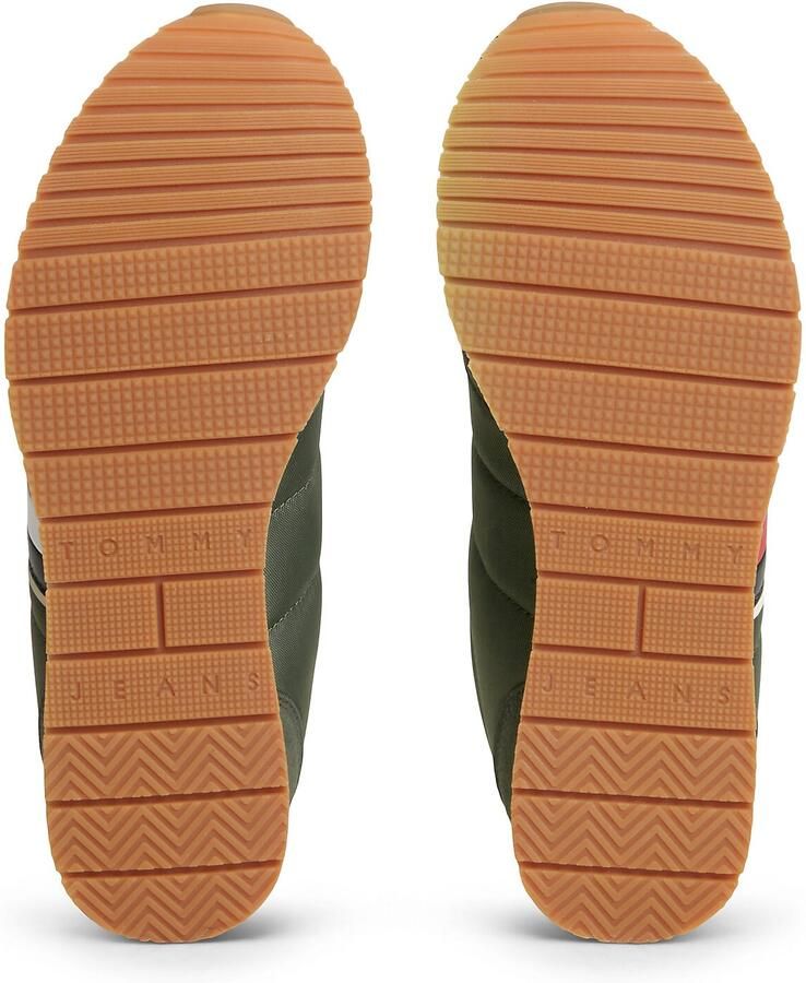 Tommy Jeans Sneakers hoog lichtbeige marine jade groen rood wit - Foto 4