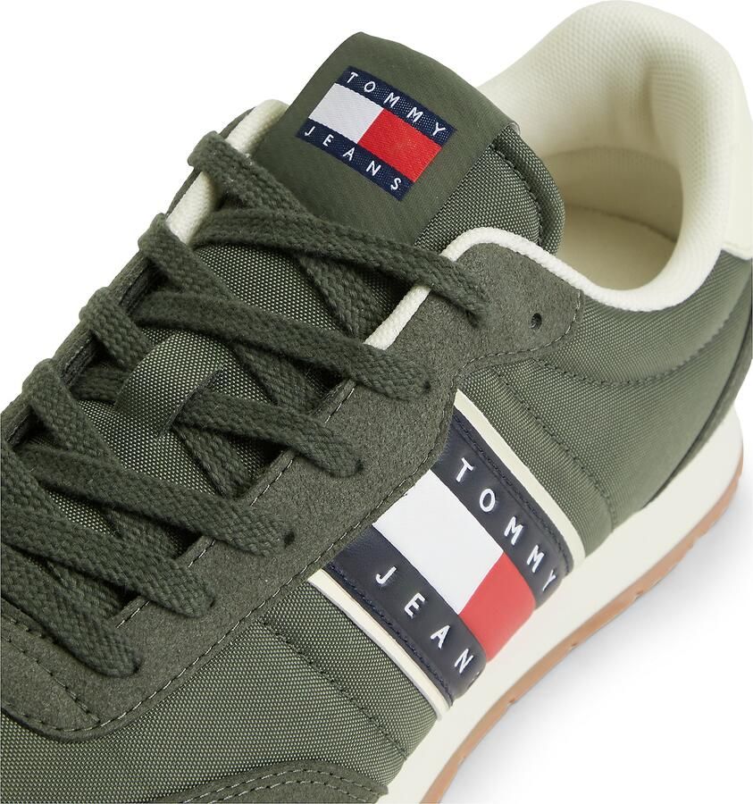 Tommy Jeans Sneakers hoog lichtbeige marine jade groen rood wit - Foto 3