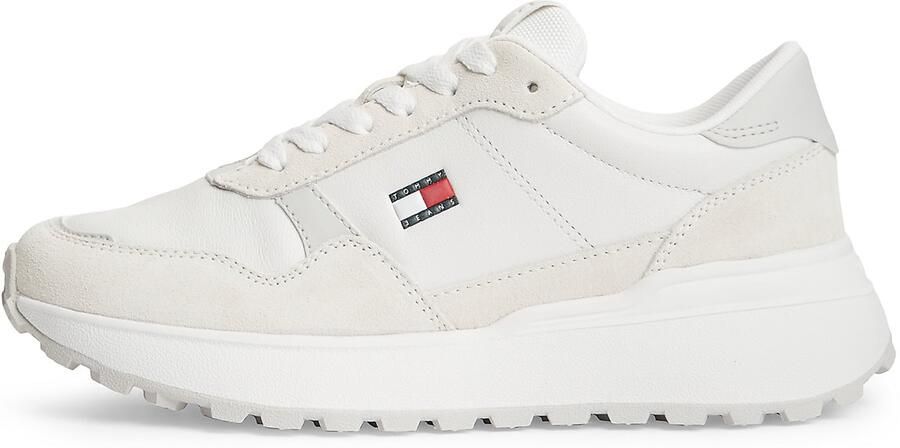 Tommy Jeans Sneakers laag lichtbeige marine rood wit