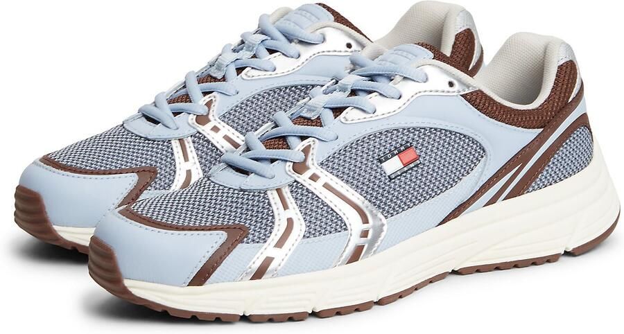 Tommy Jeans Sneakers laag lichtblauw bruin zilver - Foto 6