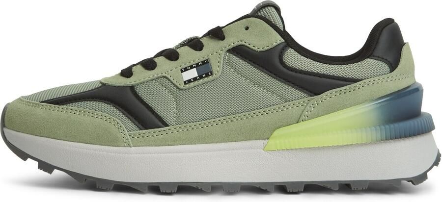 Tommy Jeans Sneakers laag lichtgrijs neongroen lichtgroen