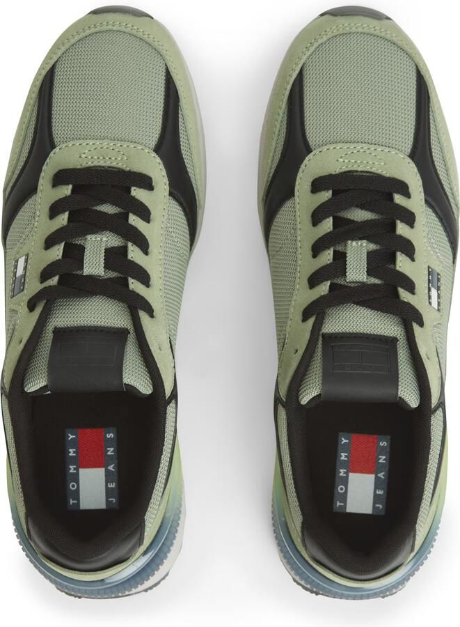 Tommy Jeans Sneakers laag lichtgrijs neongroen lichtgroen - Foto 3