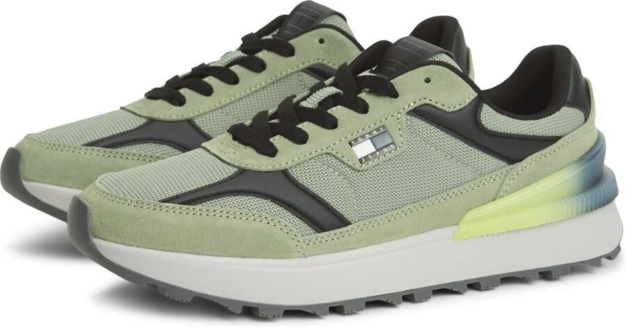 Tommy Jeans Sneakers laag lichtgrijs neongroen lichtgroen - Foto 5