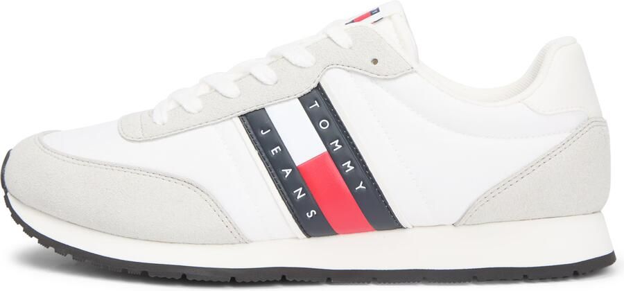 Tommy Jeans Sneakers laag 'Logo Mixed Texture' lichtgrijs rood zwart wit - Foto 10